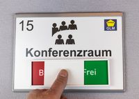 Türschild mit Frei-Belegt Anzeige, Türschild, Zusatzschild