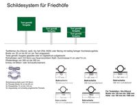 Schildersystem für Friedhöfe, Schilder, Friedhof, Friedhöfe, Leitsystem, Wegweiser